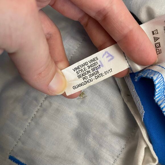 Vineyard‎ Vines Boys Blue Lacrosse Embroidered Shorts Size 16 Preppy - Picture 9 of 11